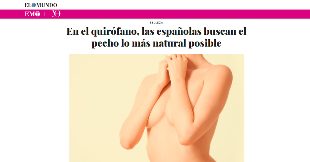 pecho natural mujeres cirugia entrevista revista yodona dr perez romana estetica alicante